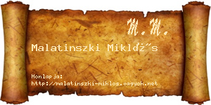 Malatinszki Miklós névjegykártya