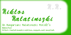 miklos malatinszki business card